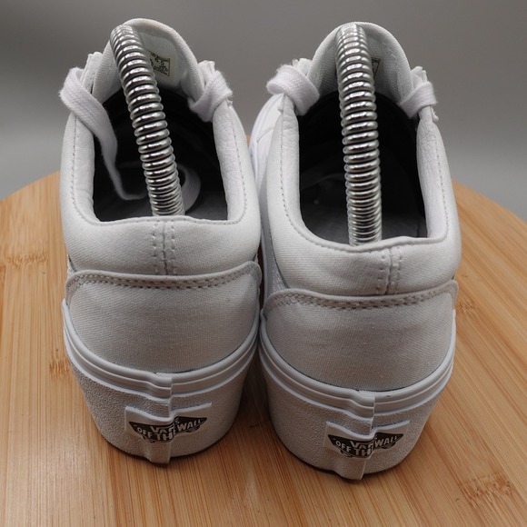 Vans Shoes Women 6.5 White Old Skool Stacked Platform Sneakers Skate Road Flaw - Picture 6 of 11